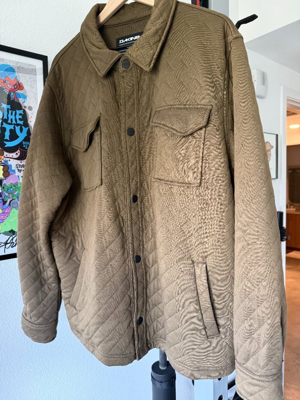 Dakine XXL Brown Olive Quilted Shirt Jacket Shacket